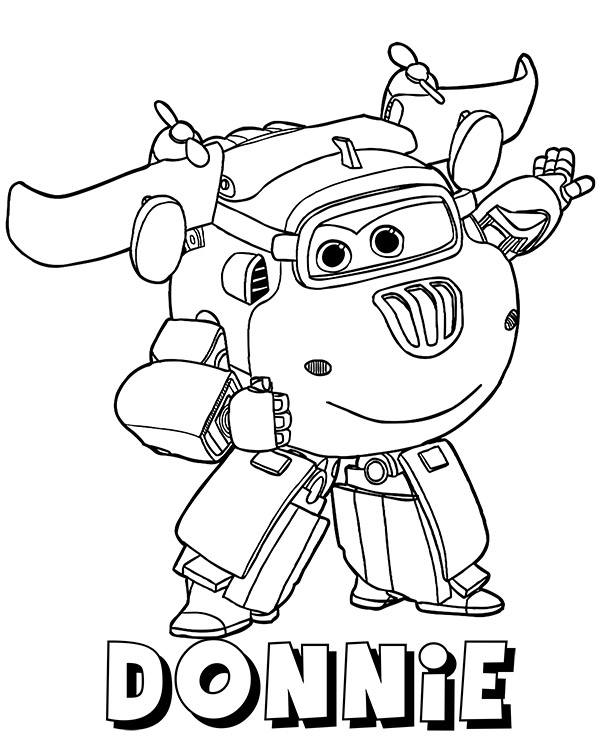 Desenho de Super Wings Donnie para colorir