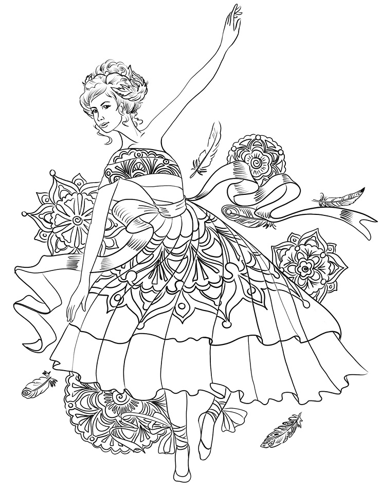 Desenho deBailarina de Ballet para colorir