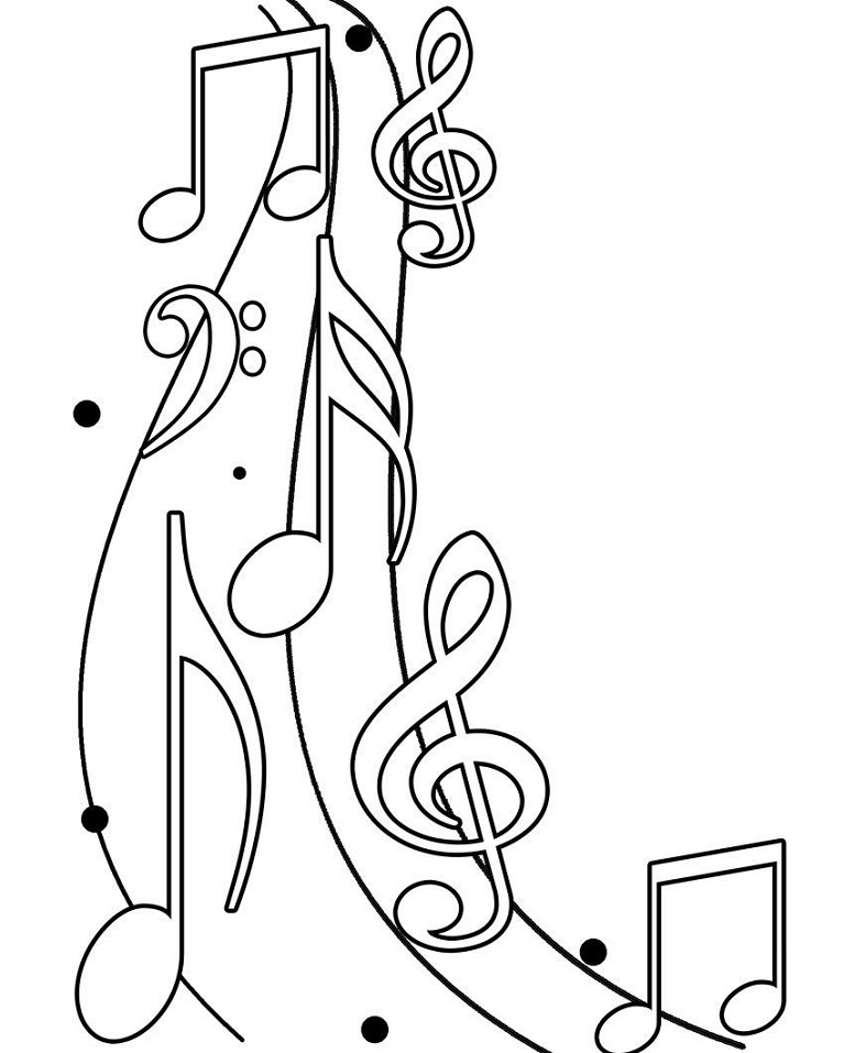 Desenho deNotas Musicais 1 para colorir