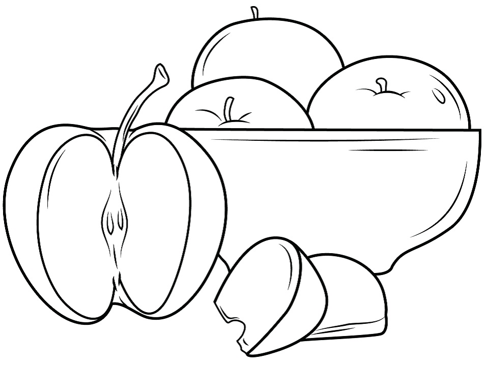 Desenho dePrato de Maçãs para colorir