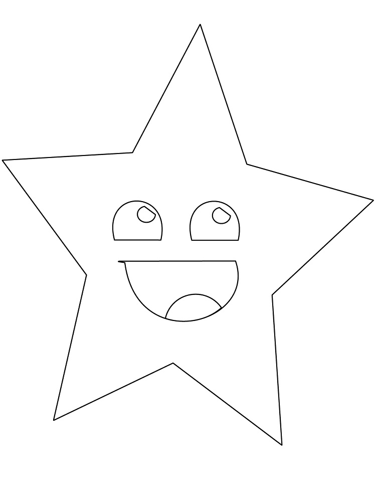 Desenho de Estrela Sorridente para colorir