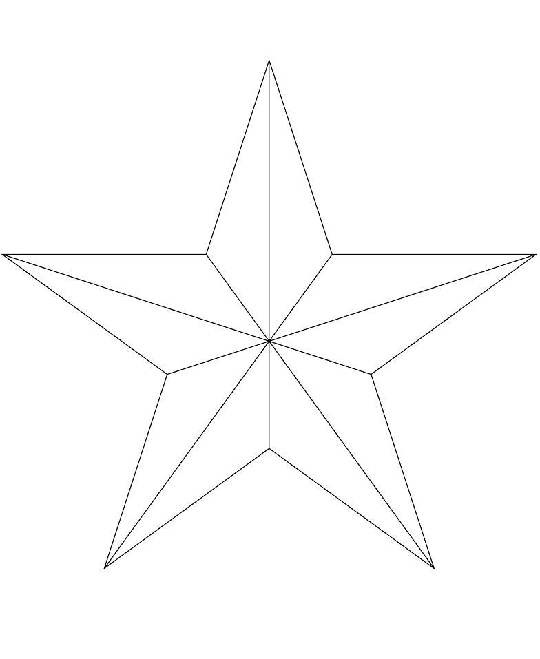 Desenho de Estrela de Cinco Pontas para colorir