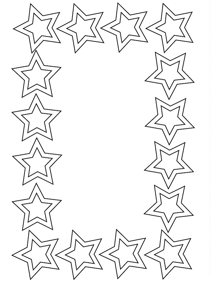 Desenho de Moldura de Estrelas para colorir