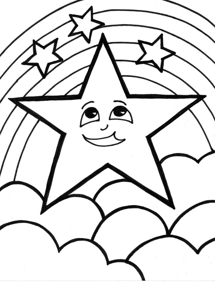 Desenho de Estrela Engraçada Sorrindo para colorir