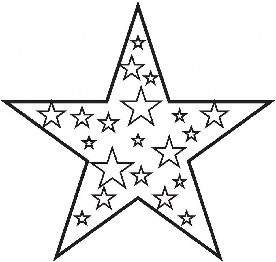 Desenho de Estrelas em Estrela para colorir