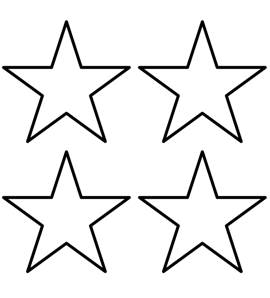 Desenho de 4 Estrelas para colorir