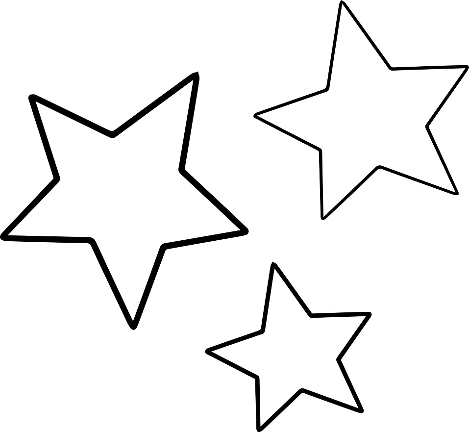 Desenho de 3 Estrelas para colorir