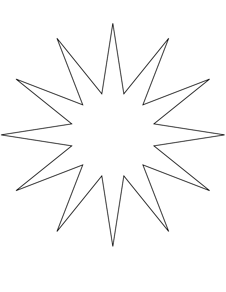 Desenho de Estrela de 12 Pontas para colorir