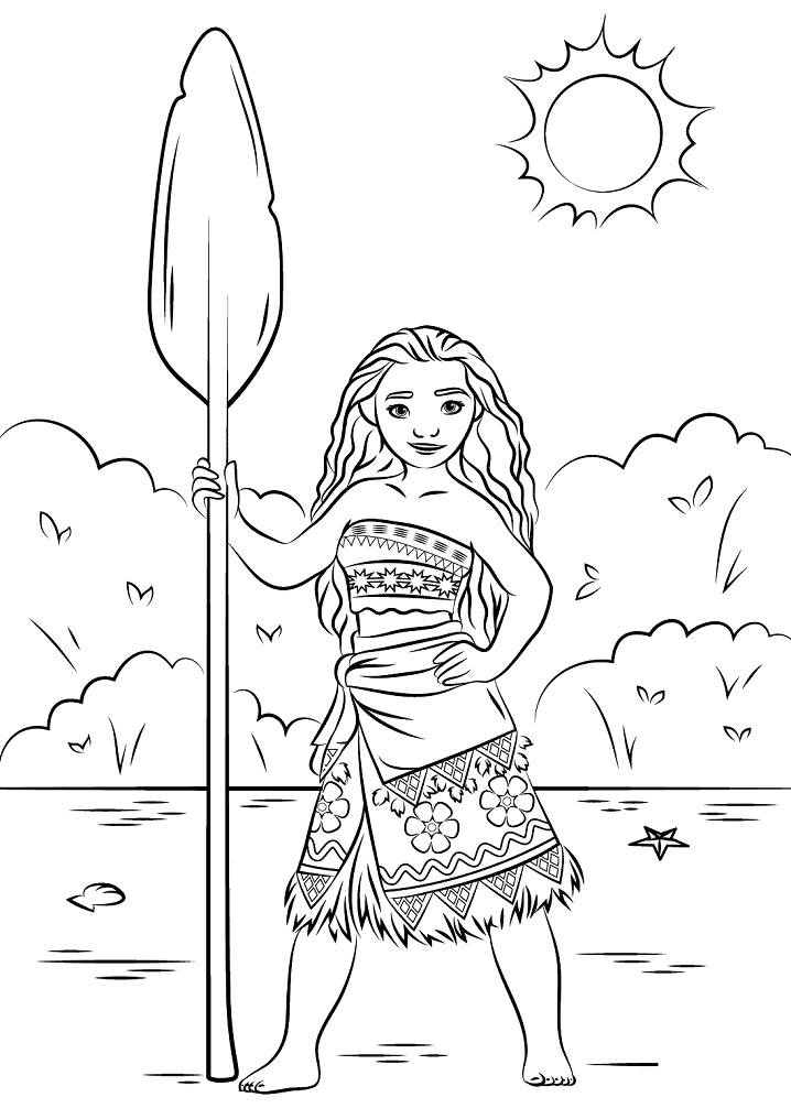 Desenho dePrincesa Moana para colorir