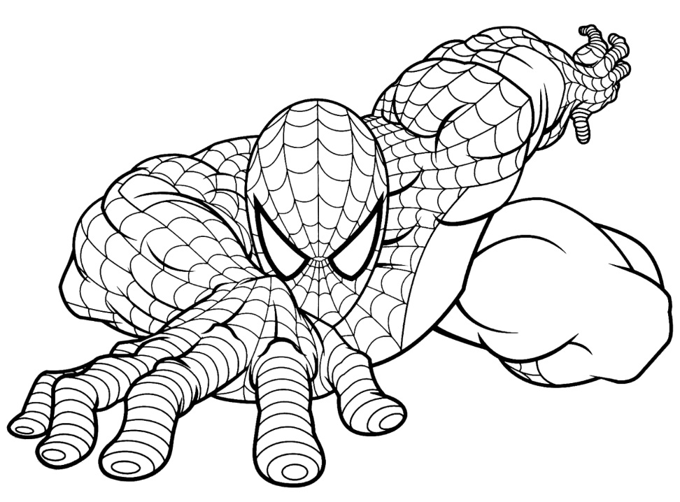 Desenho deEscalada do Homem Aranha para colorir