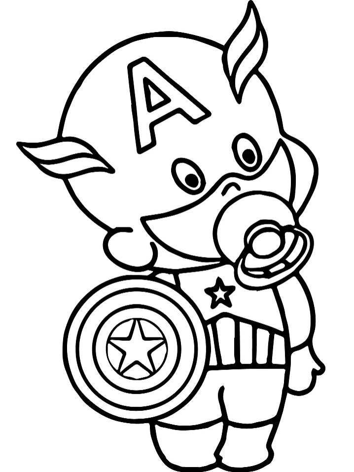 Desenho deCapitão America Bebê para colorir