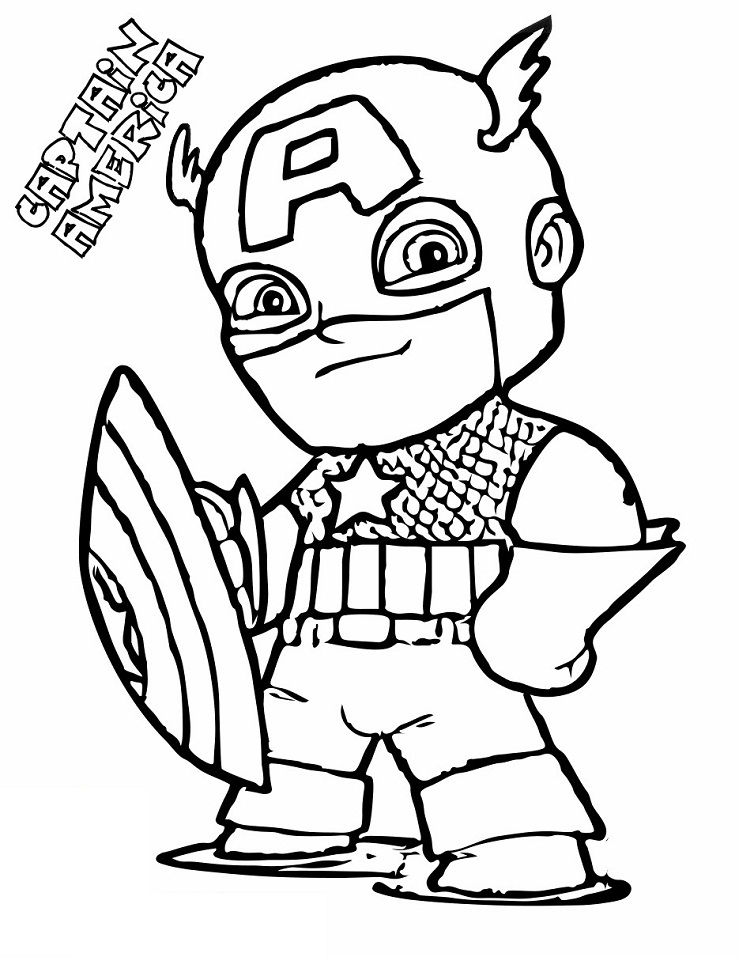 Desenho de Pequeno Capitão America para colorir