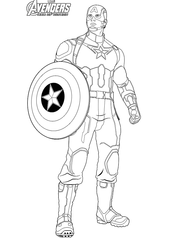 Desenho de Capitão America Olha para Cima para colorir