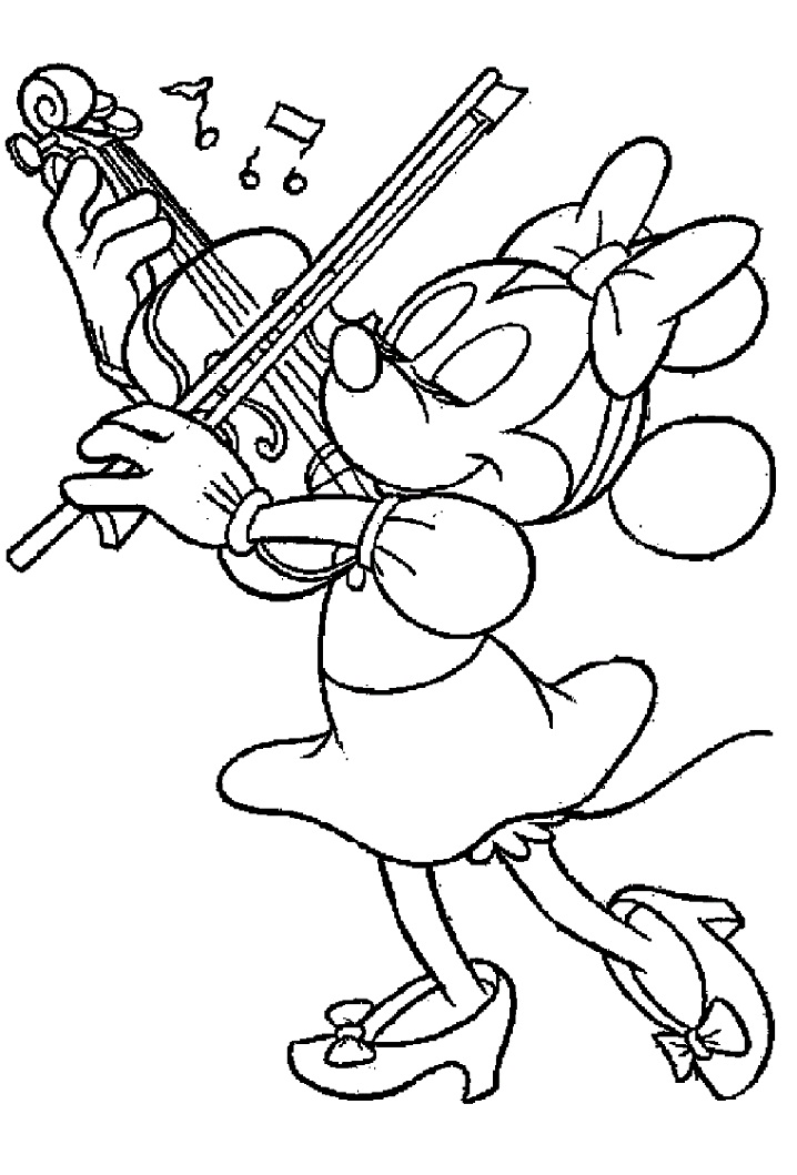 Desenho deMinnie Toca Violino para colorir