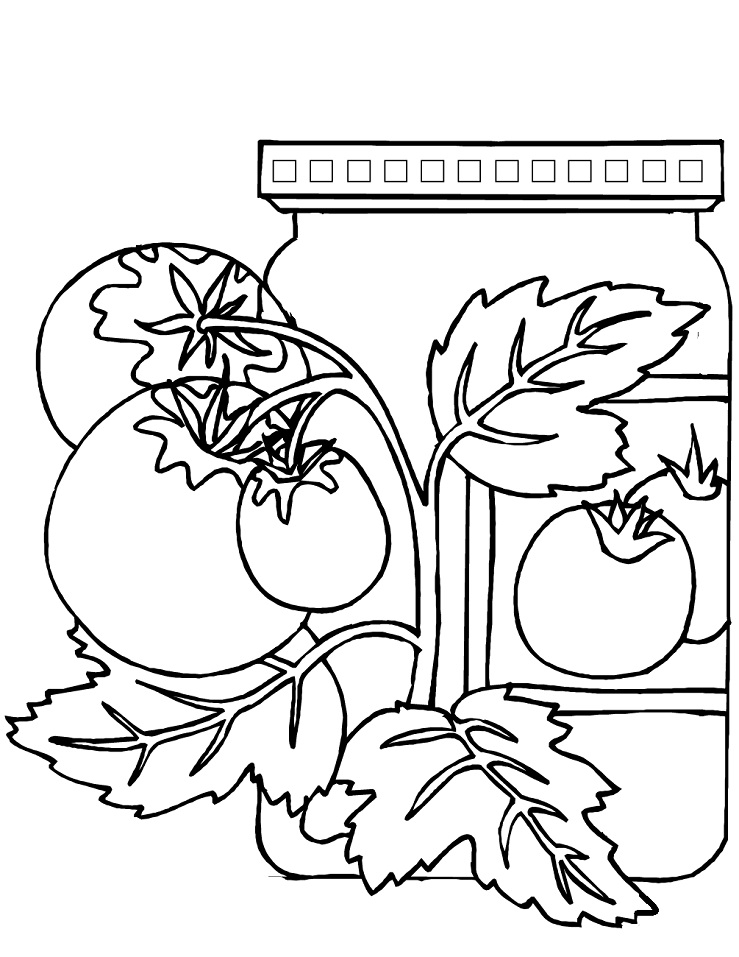 Desenho deFrasco de Vidro de Tomate para colorir