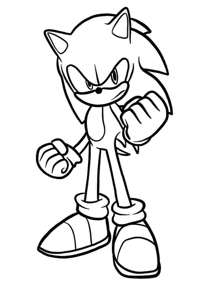 Desenho de Sonic com Raiva para colorir