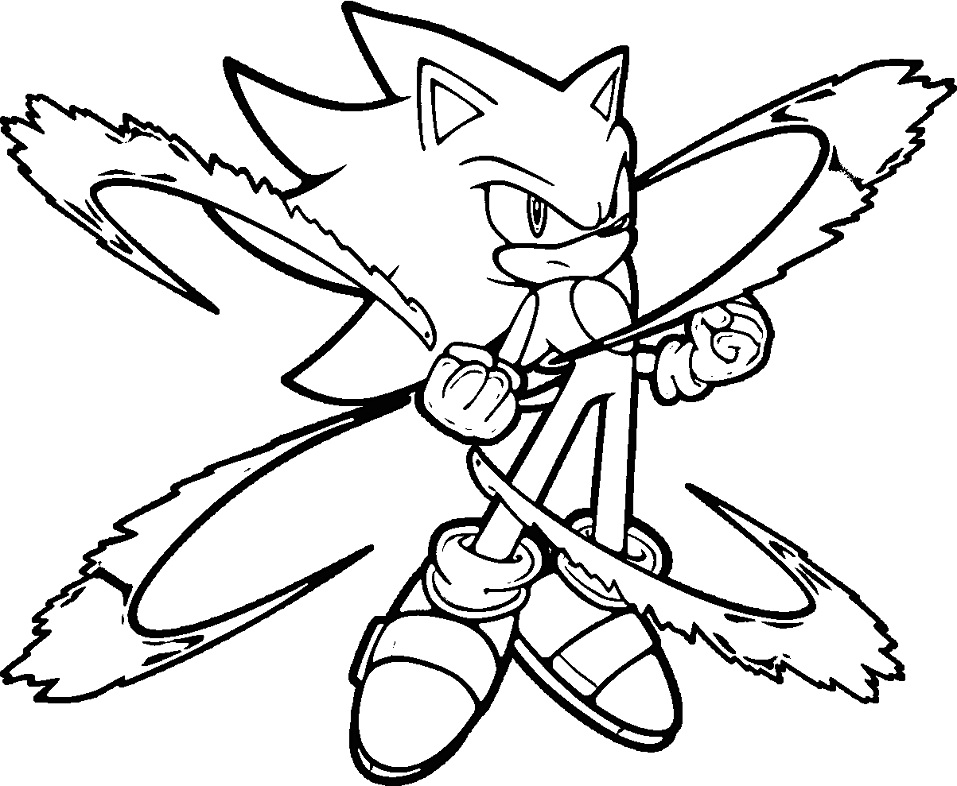 Desenho de Poder do Sonic para colorir