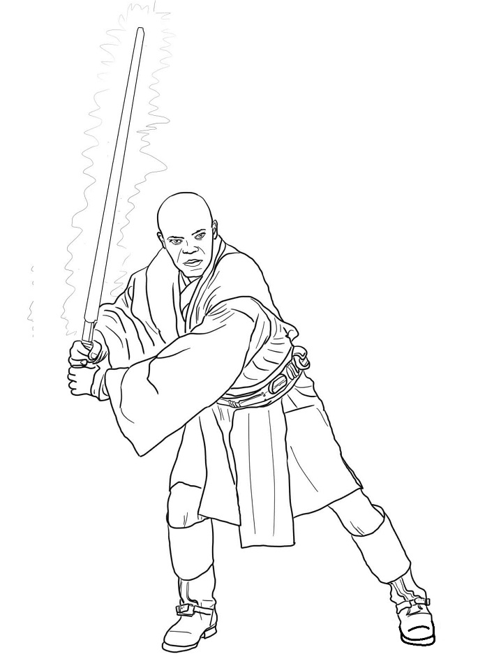 Desenho de Mace Windu para colorir