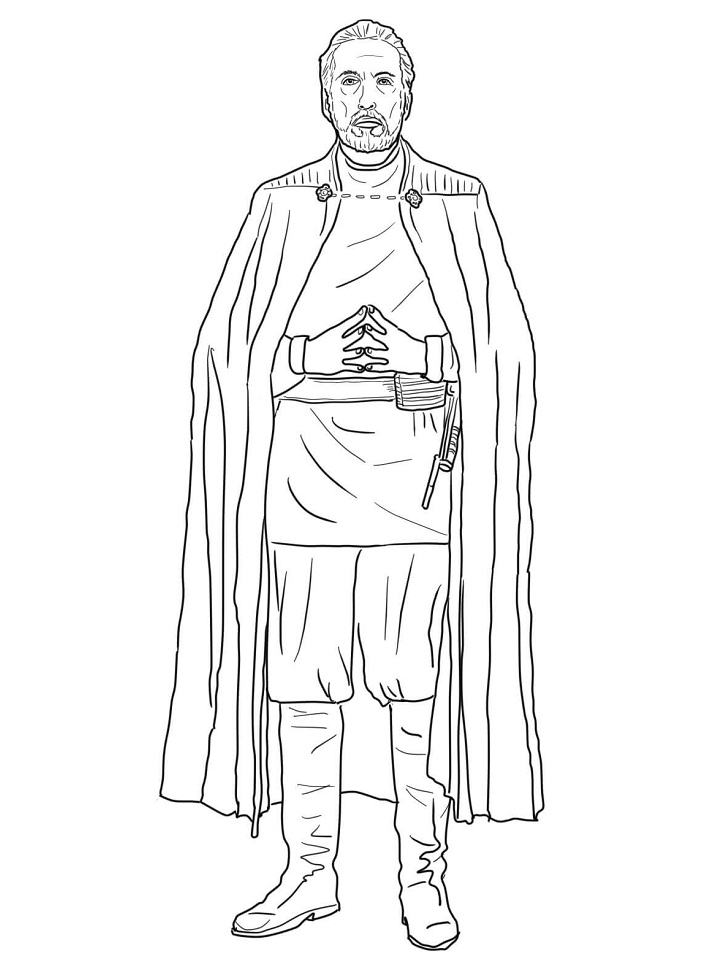 Desenho de Conde Dooku para colorir