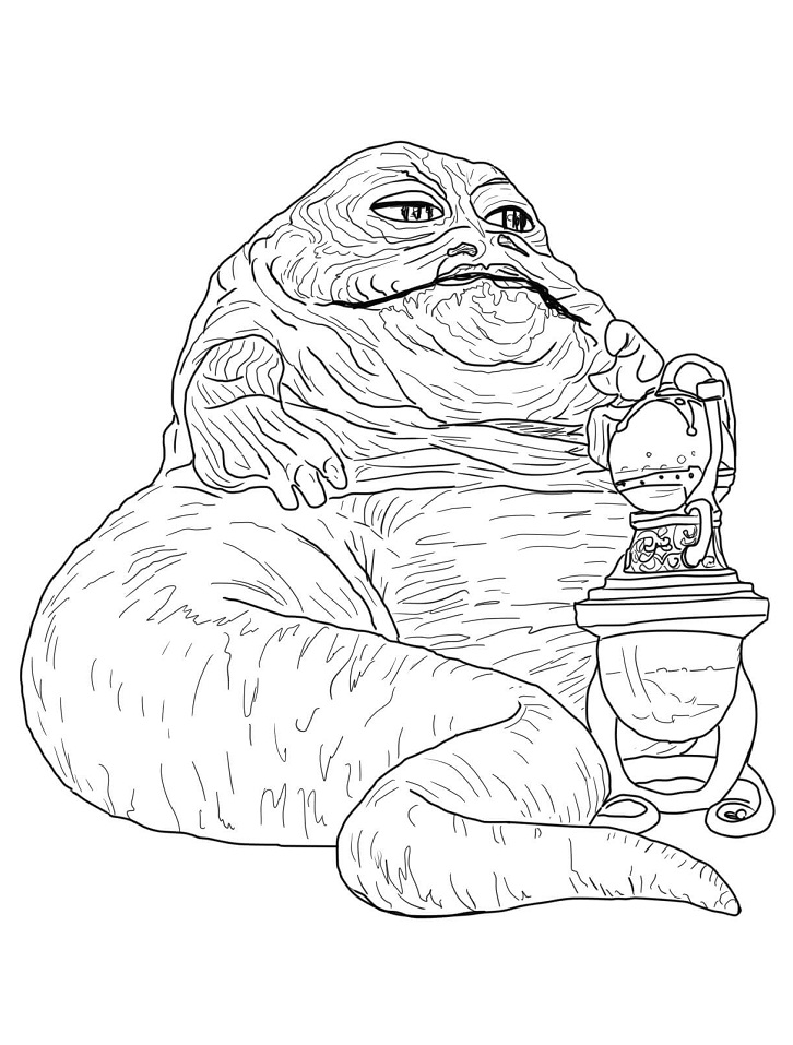 Desenho de Jabba the Hutt para colorir