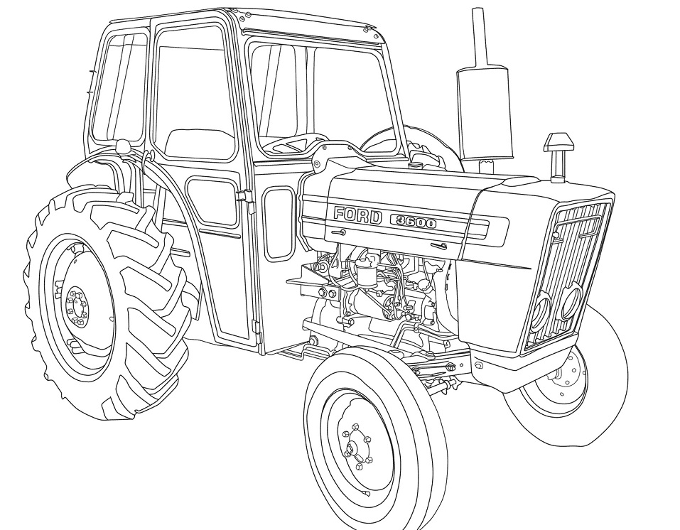 Desenho deTrator Ford 3600 para colorir