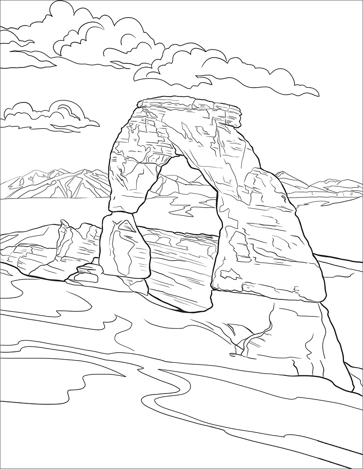 Desenho de Parque Nacional dos Arcos para colorir