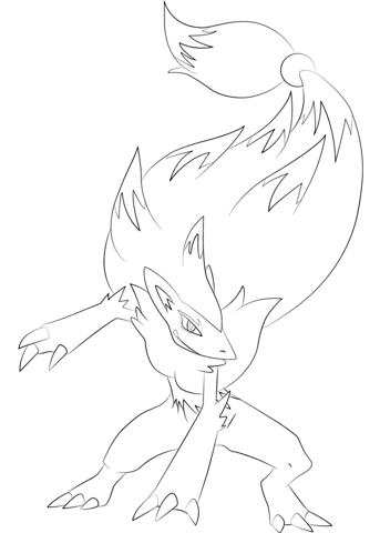 Desenho deZoroark Pokemon para colorir