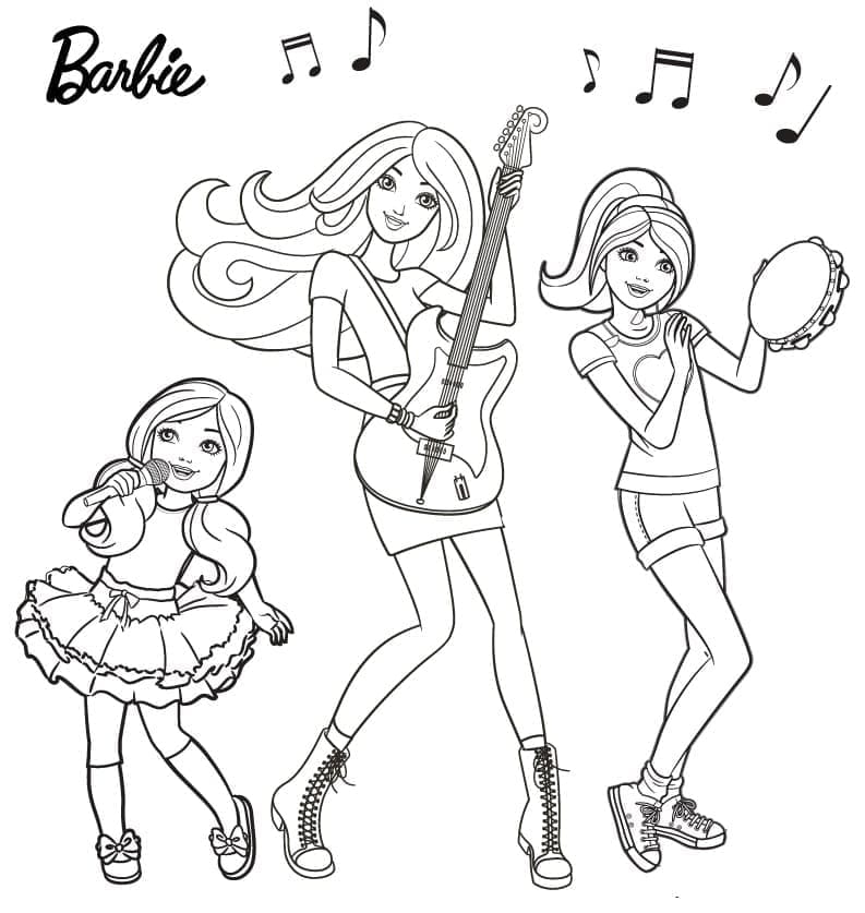 Desenho deA Banda da Barbie para colorir