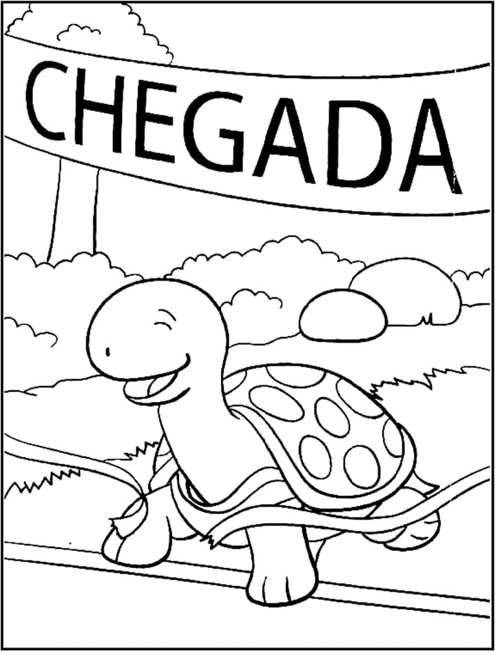 Desenho deA Lebre e a Tartaruga 1 para colorir