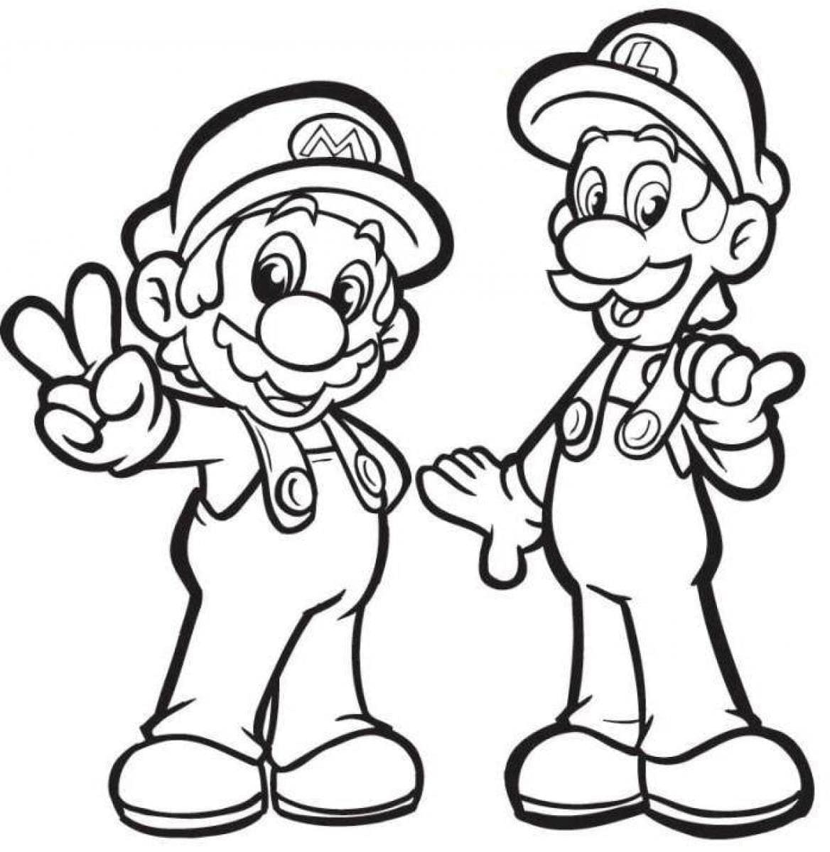 Desenho deAdoráveis Mario e Luigi para colorir