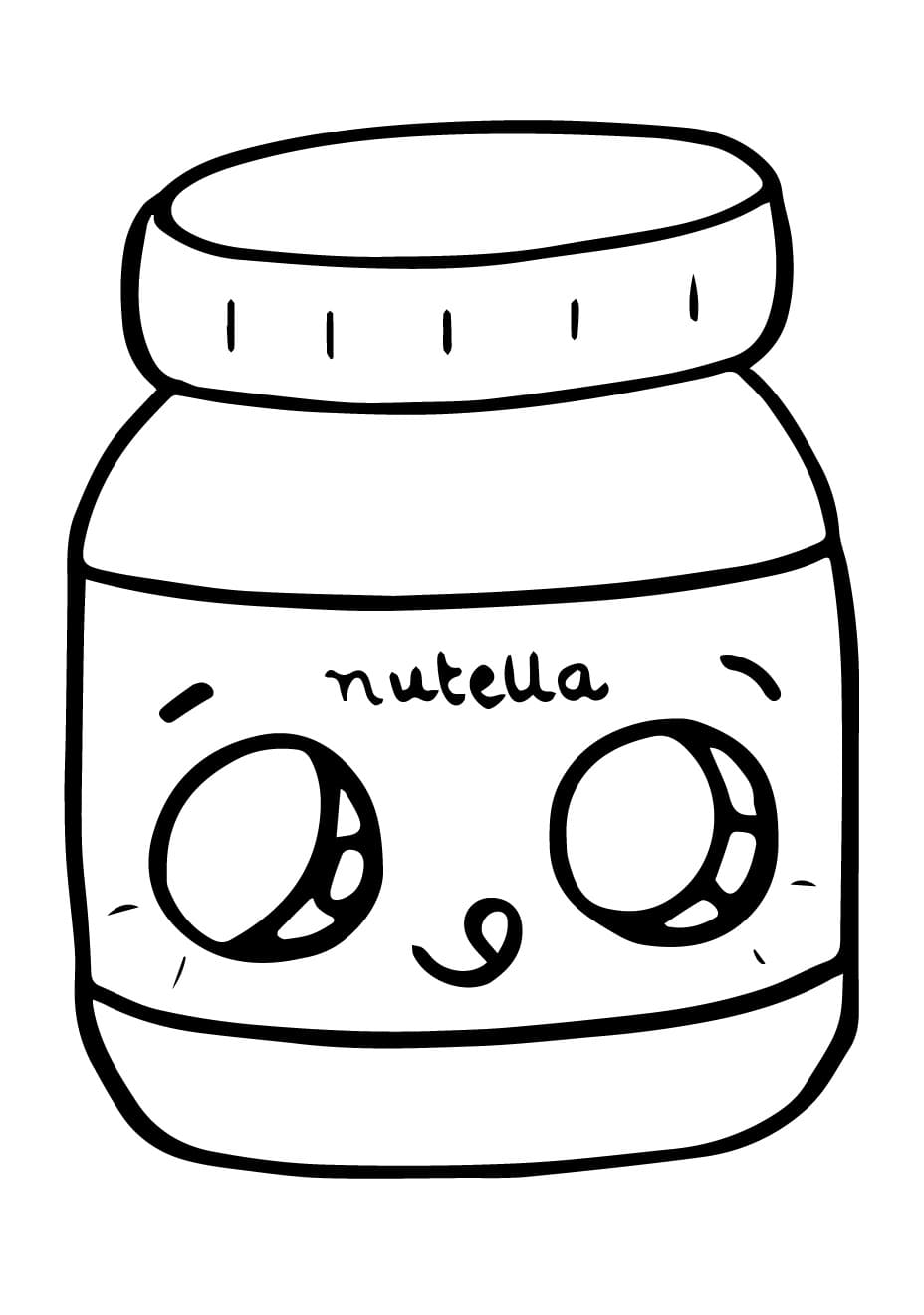 Desenho deAdorável Pote de Nutella para colorir