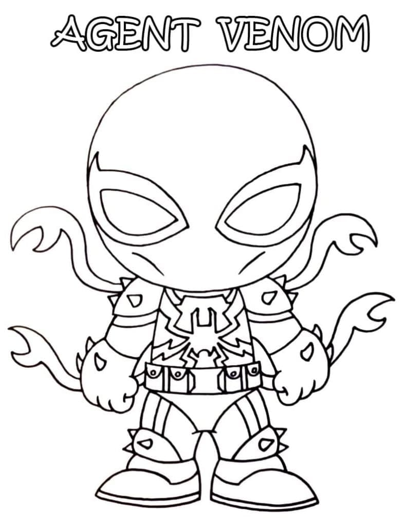 Desenho deAgente Venom Chibi para colorir