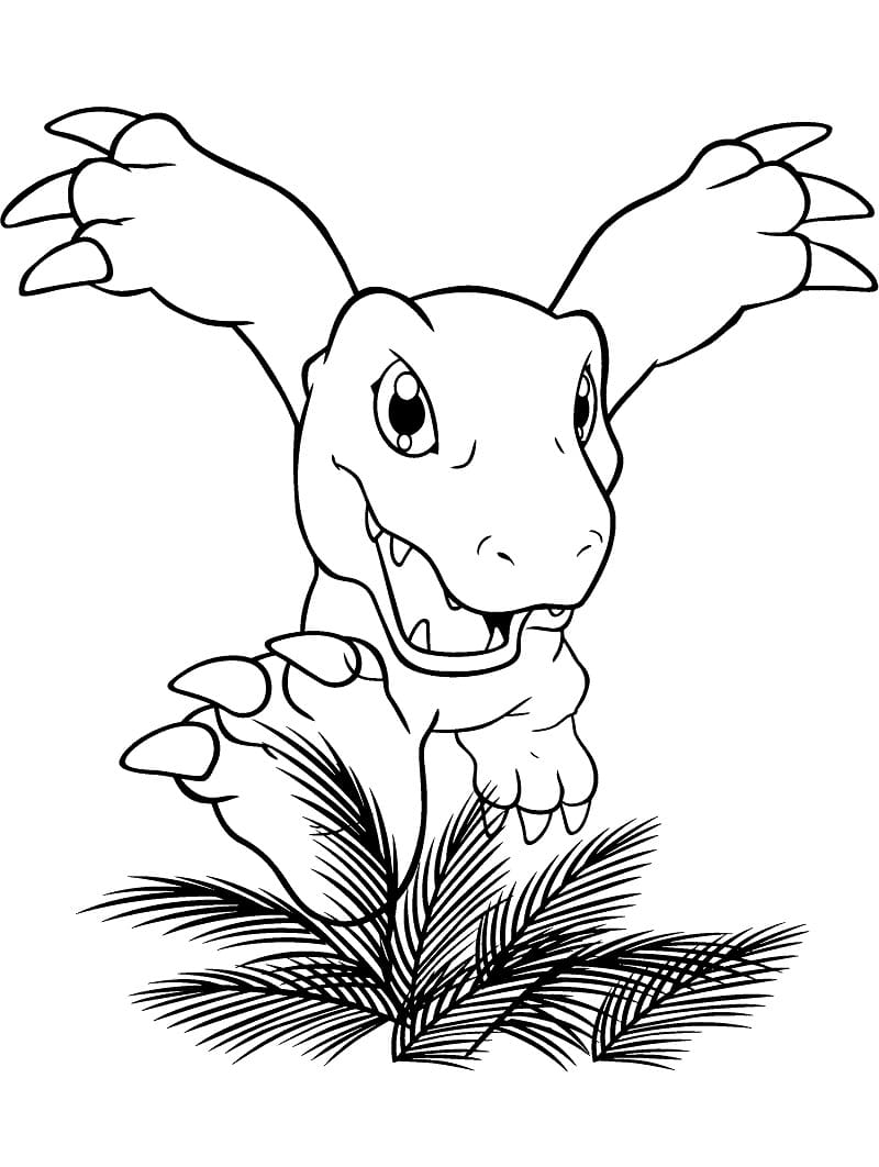 Desenho deAgumon Grátis Para Crianças para colorir