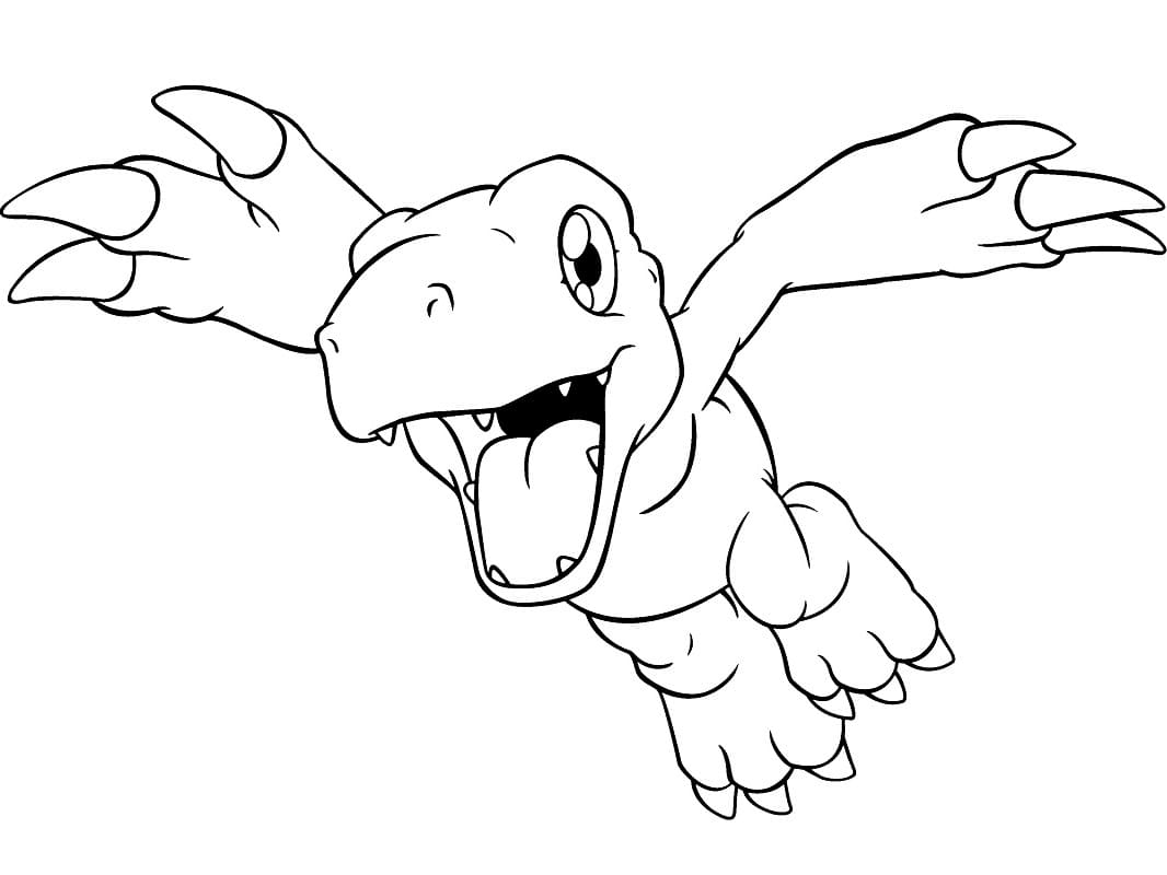 Desenho deAgumon de Anime Digimon para colorir