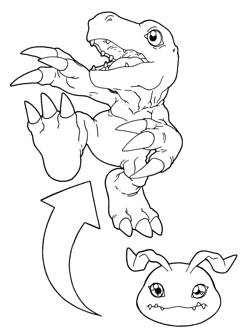 Desenho deAgumon de Digimon para colorir