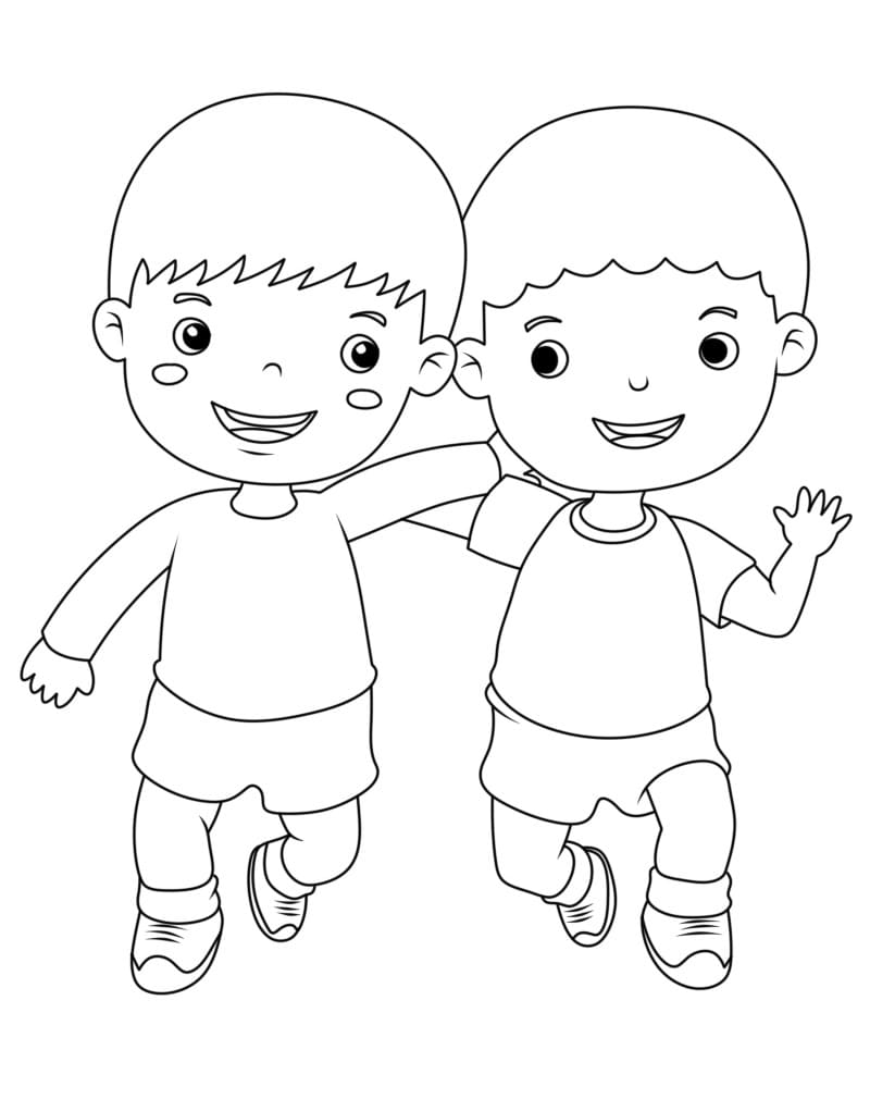 Desenho deAmizade de Meninos para colorir