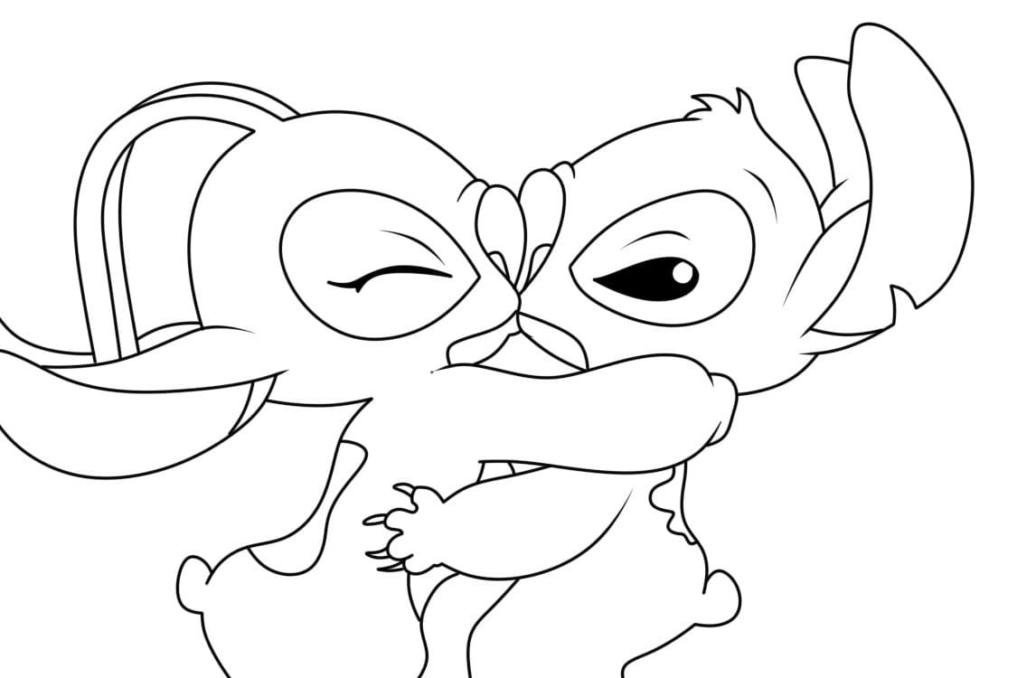 Desenho deAngel Beija Stitch para colorir