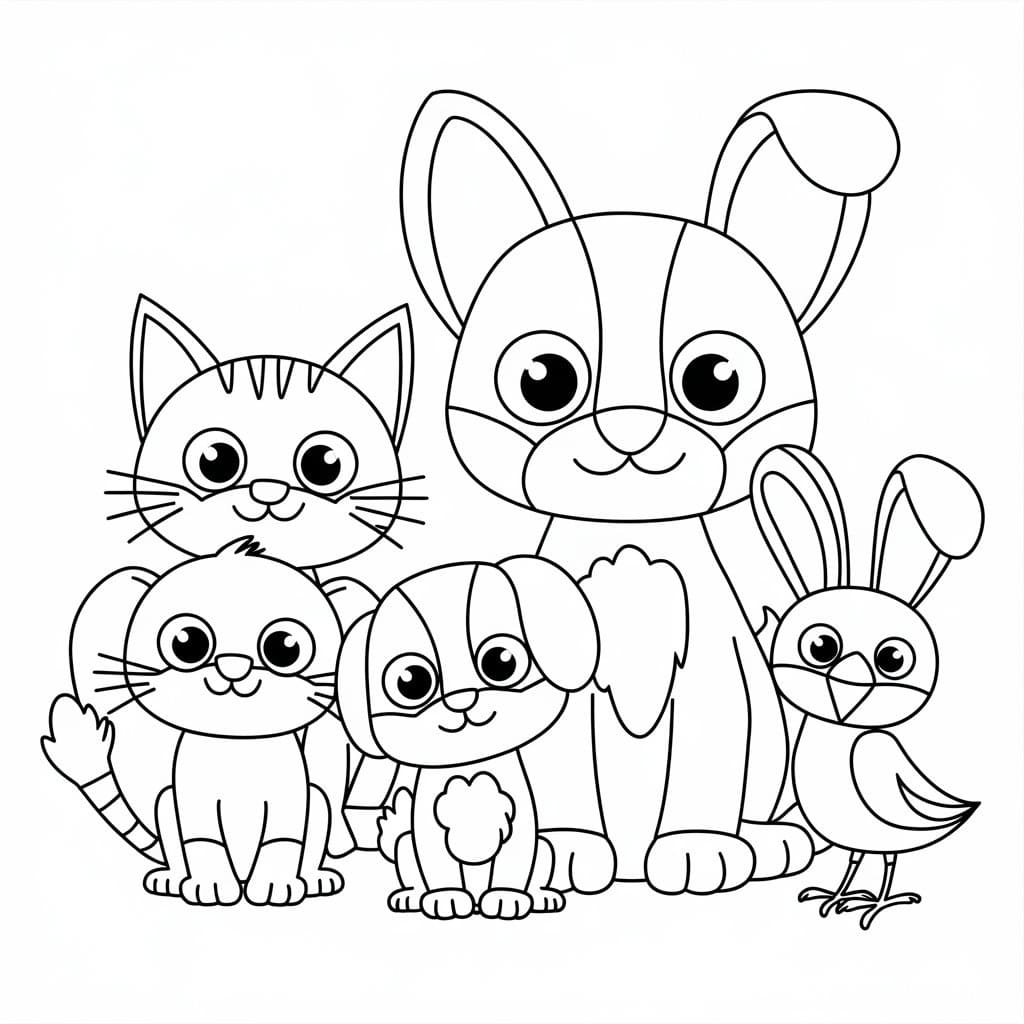 Desenho deAnimais Fofos Imprimível Grátis Para Crianças para colorir