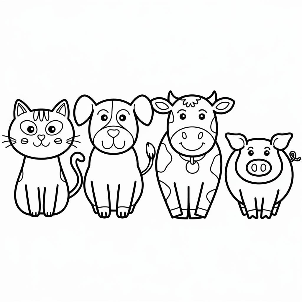 Desenho deAnimais Fofos Para Crianças de 3 Ano para colorir