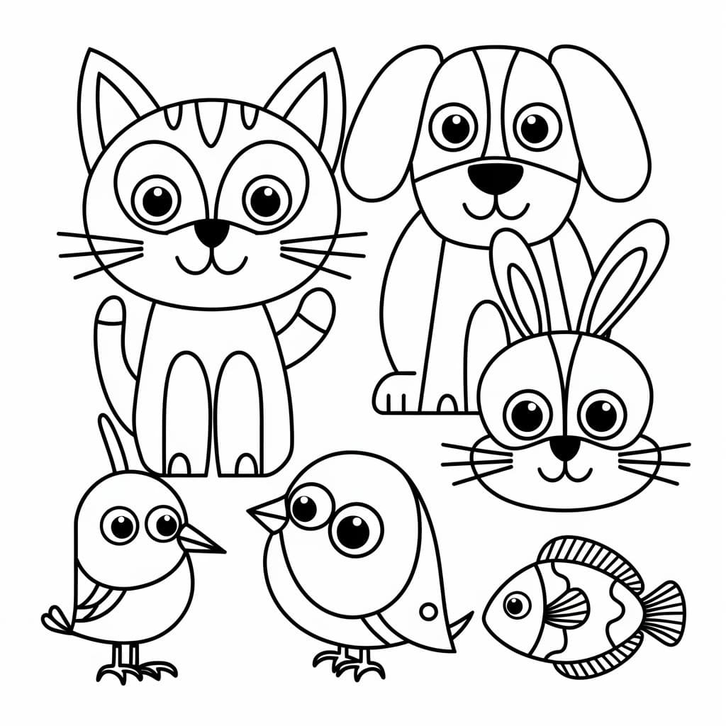 Desenho deAnimais Fofos Para Crianças de 4 Ano para colorir