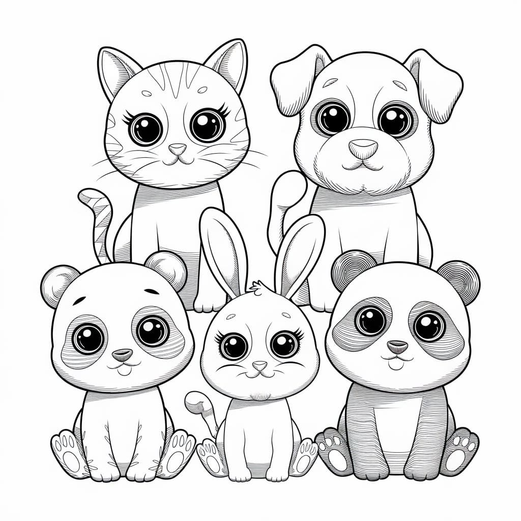 Desenho deAnimais Kawaii Para Crianças para colorir