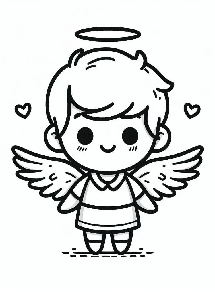 Desenho deAnjinho Kawaii para colorir