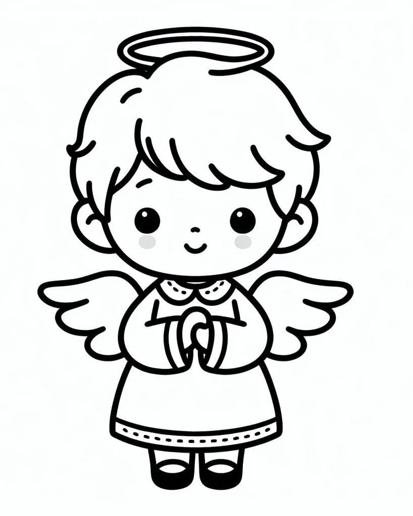 Desenho deAnjinho Muito Fofo para colorir