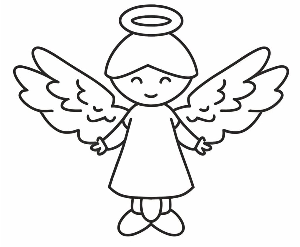 Desenho de Anjo Muito Simples para colorir