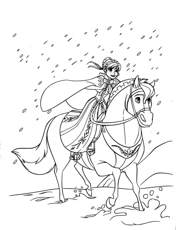 Desenho deAnna a Cavalo para colorir