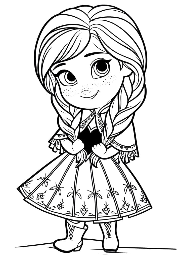 Desenho deAnna de Disney Frozen para colorir