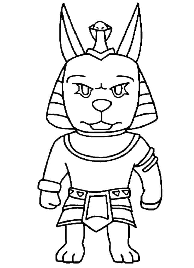 Desenho deAnubis Stumble Guys para colorir