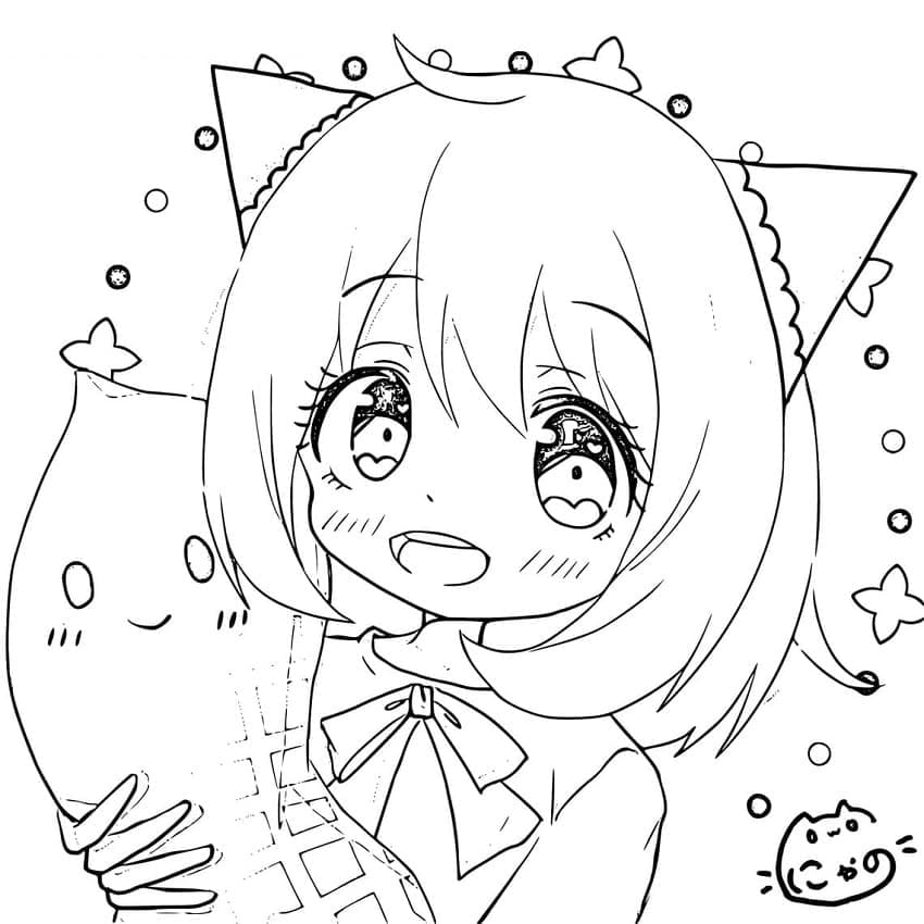 Desenho deAnya Kawaii para colorir