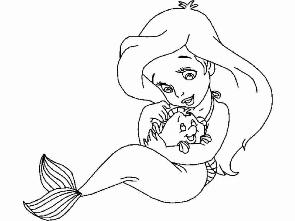 Desenho deAriel Bebê Disney para colorir