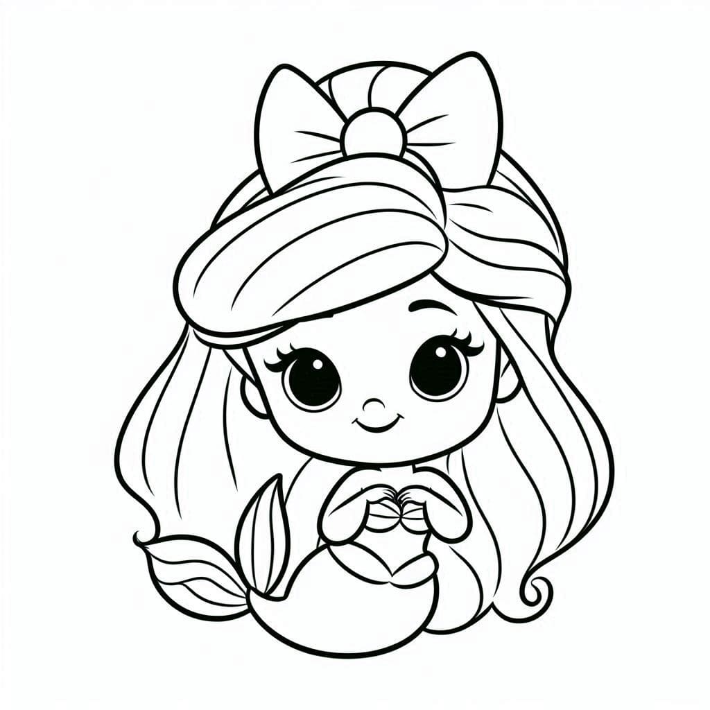 Desenho deAriel Chibi para colorir